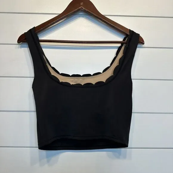 Kortni Jeane Swimsuit Small Medium Pink Black White Cut Out Flower Skirt Top - Picture 5 of 16